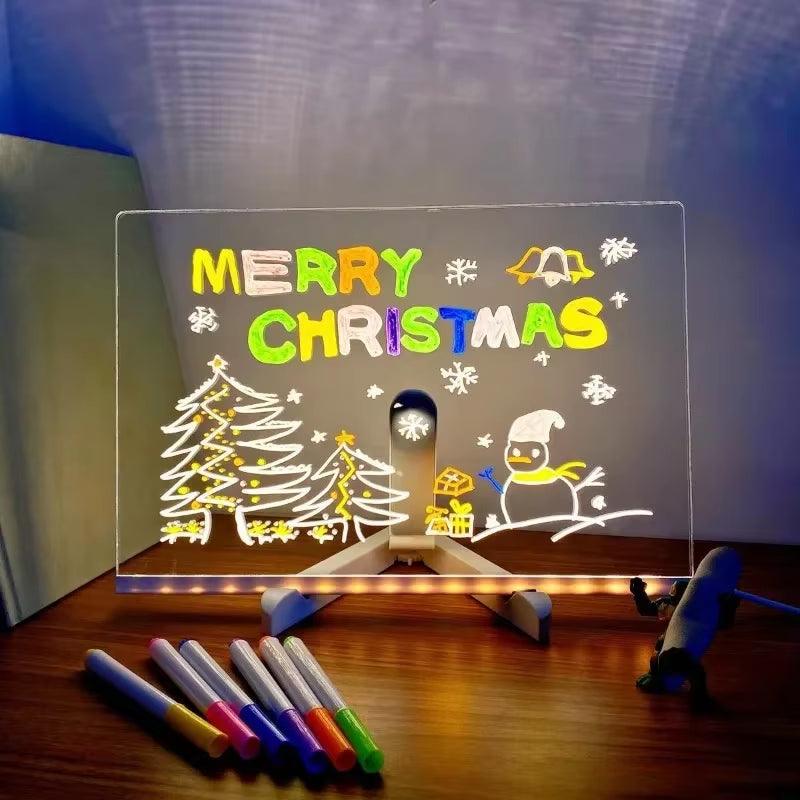 NEONOODLES | LED Glow Message Board - Write, Erase & Shine in 7 Vibrant Colors! Perfect for Office, Home & School - Bodo Now