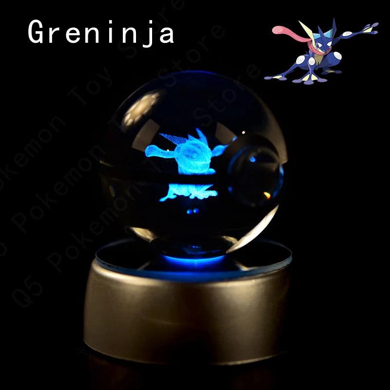 Pokemon 3D Crystal Ball Pikachu Gengar Mew Mewtwo Figurines Lamp Base Pokeball 3D Pokemon Glass Ball Statue Kids Birthday Gift - Bodo Now