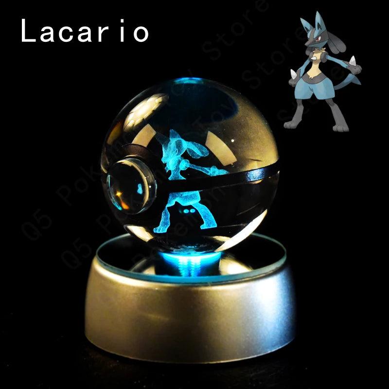 Pokemon 3D Crystal Ball Pikachu Gengar Mew Mewtwo Figurines Lamp Base Pokeball 3D Pokemon Glass Ball Statue Kids Birthday Gift - Bodo Now