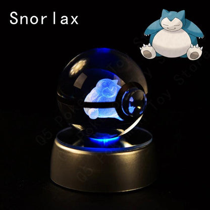 Pokemon 3D Crystal Ball Pikachu Gengar Mew Mewtwo Figurines Lamp Base Pokeball 3D Pokemon Glass Ball Statue Kids Birthday Gift - Bodo Now