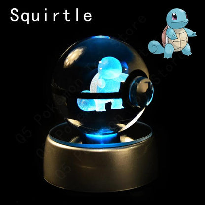 Pokemon 3D Crystal Ball Pikachu Gengar Mew Mewtwo Figurines Lamp Base Pokeball 3D Pokemon Glass Ball Statue Kids Birthday Gift - Bodo Now