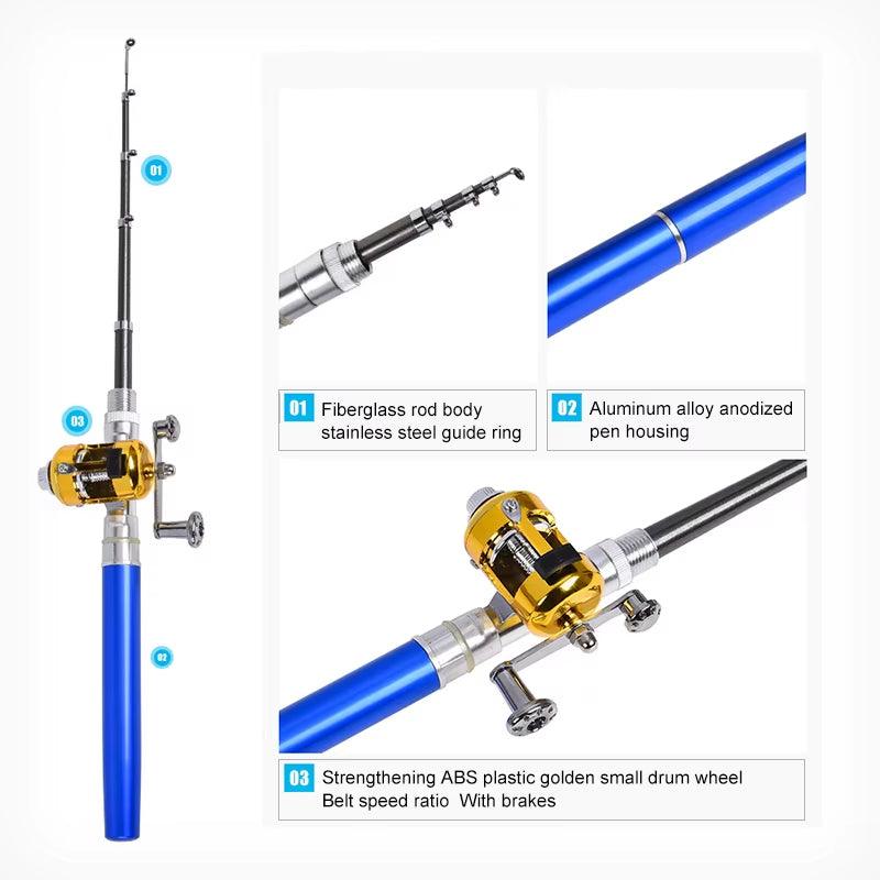 Compact Telescopic Fishing Rod Set – Portable Pen-Style Ultra-Short Rod with Adjustable Reel for Ice & Sea Fishing - Bodo Now