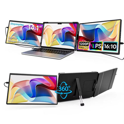 14.1” Portable FHD IPS Monitor – Dual Screen Extender for PC, Switch, Mac & Laptops – 1200P HD Gaming & Productivity! - Bodo Now