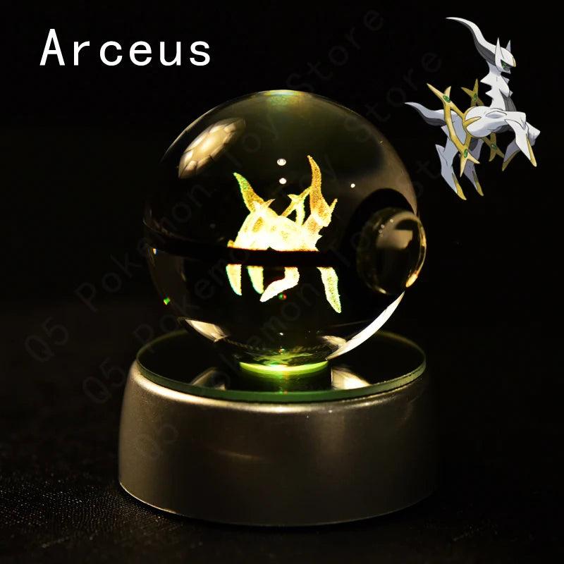 Pokemon 3D Crystal Ball Pikachu Gengar Mew Mewtwo Figurines Lamp Base Pokeball 3D Pokemon Glass Ball Statue Kids Birthday Gift - Bodo Now