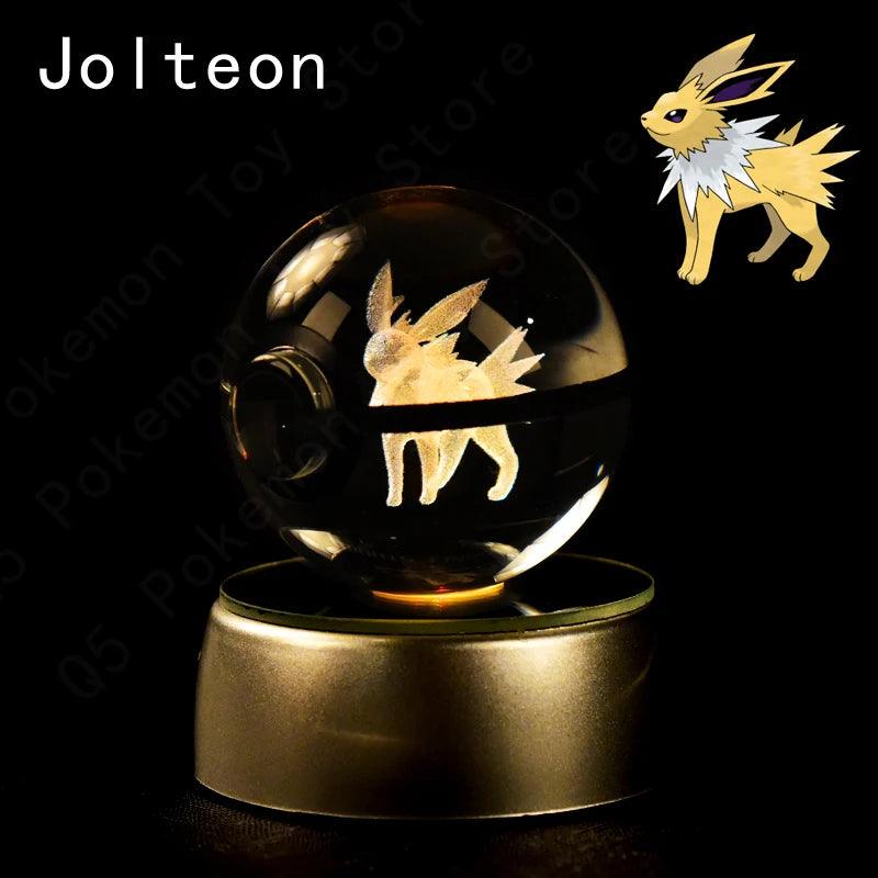 Pokemon 3D Crystal Ball Pikachu Gengar Mew Mewtwo Figurines Lamp Base Pokeball 3D Pokemon Glass Ball Statue Kids Birthday Gift - Bodo Now