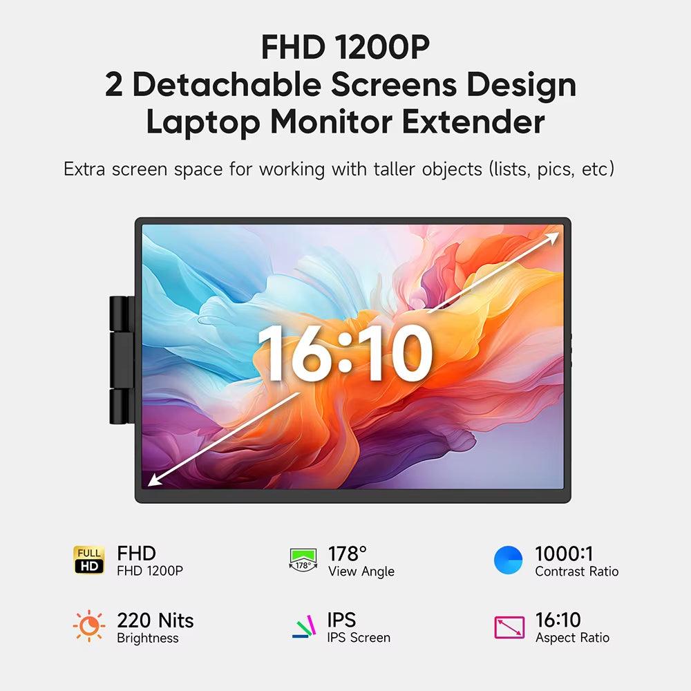 14.1” Portable FHD IPS Monitor – Dual Screen Extender for PC, Switch, Mac & Laptops – 1200P HD Gaming & Productivity! - Bodo Now