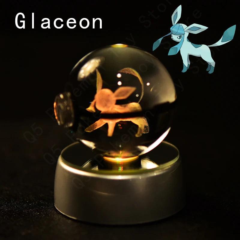 Pokemon 3D Crystal Ball Pikachu Gengar Mew Mewtwo Figurines Lamp Base Pokeball 3D Pokemon Glass Ball Statue Kids Birthday Gift - Bodo Now