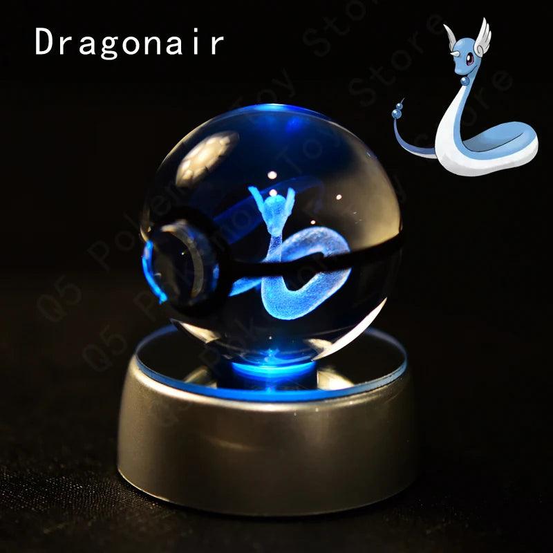 Pokemon 3D Crystal Ball Pikachu Gengar Mew Mewtwo Figurines Lamp Base Pokeball 3D Pokemon Glass Ball Statue Kids Birthday Gift - Bodo Now