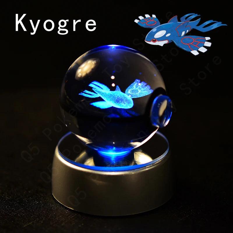 Pokemon 3D Crystal Ball Pikachu Gengar Mew Mewtwo Figurines Lamp Base Pokeball 3D Pokemon Glass Ball Statue Kids Birthday Gift - Bodo Now