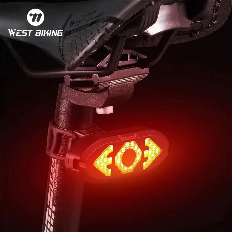 Rechargeable Bicycle Rear Light with Remote – Wireless Directional Beep & Flashing Turn Signal for Safe Rides! - Bodo Now