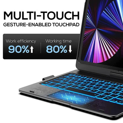 360° Rotatable Backlit Keyboard Case for iPad Pro & Air – Magic Precision, Ultimate Style! - Bodo Now