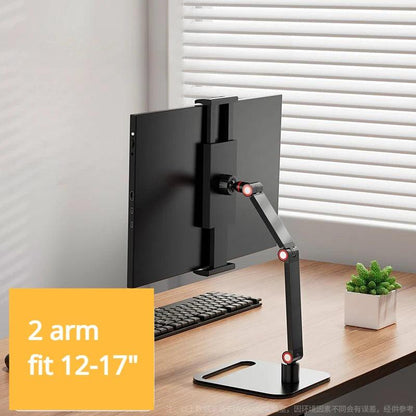 Portable Monitor Desk Holder Metal Stand 16 Inch Universal Expandable Display Base Vesa Mount External Vertical Screen Expansion - Bodo Now