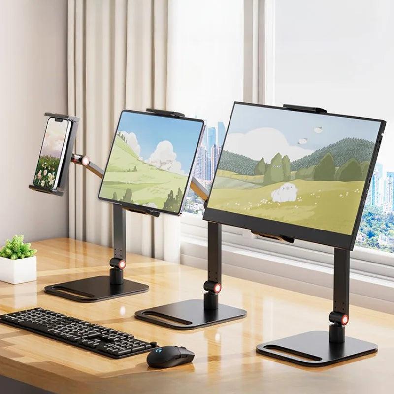 Portable Monitor Desk Holder Metal Stand 16 Inch Universal Expandable Display Base Vesa Mount External Vertical Screen Expansion - Bodo Now