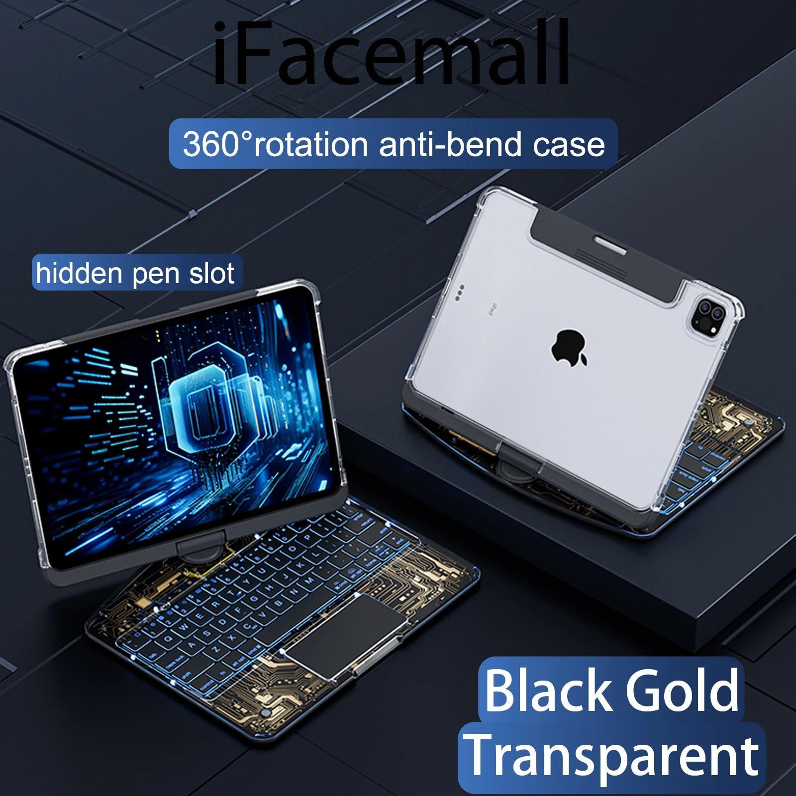 Transparent 360° Rotating Magic Keyboard for iPad Air 6 & Pro 2024 – Sleek, Versatile, and Powerful! - Bodo Now