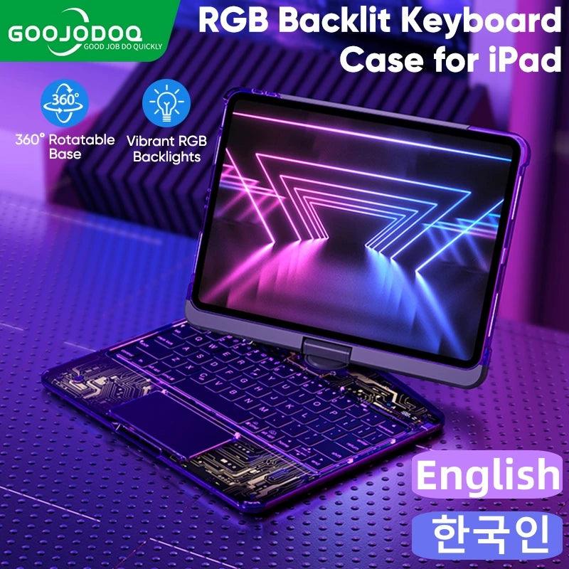 Transparent 360° Rotating Magic Keyboard for iPad Air 6 & Pro 2024 – Sleek, Versatile, and Powerful! - Bodo Now