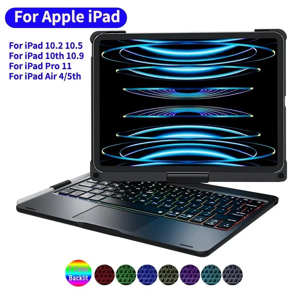 360° Rotatable Backlit Keyboard Case for iPad Pro & Air – Magic Precision, Ultimate Style! - Bodo Now