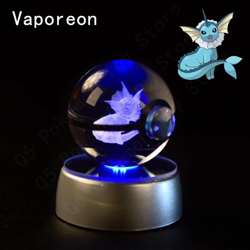 Pokemon 3D Crystal Ball Pikachu Gengar Mew Mewtwo Figurines Lamp Base Pokeball 3D Pokemon Glass Ball Statue Kids Birthday Gift - Bodo Now