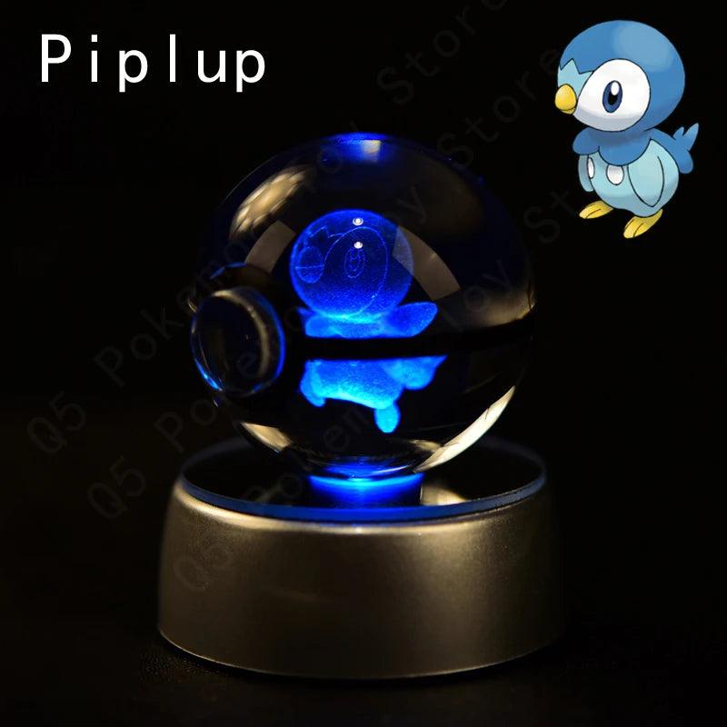 Pokemon 3D Crystal Ball Pikachu Gengar Mew Mewtwo Figurines Lamp Base Pokeball 3D Pokemon Glass Ball Statue Kids Birthday Gift - Bodo Now