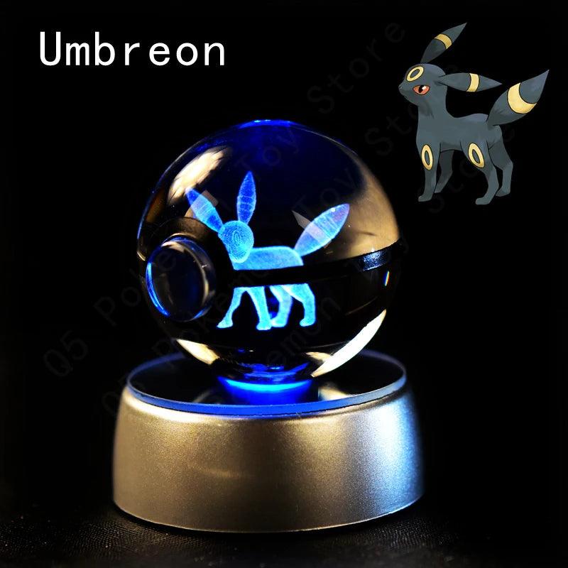 Pokemon 3D Crystal Ball Pikachu Gengar Mew Mewtwo Figurines Lamp Base Pokeball 3D Pokemon Glass Ball Statue Kids Birthday Gift - Bodo Now