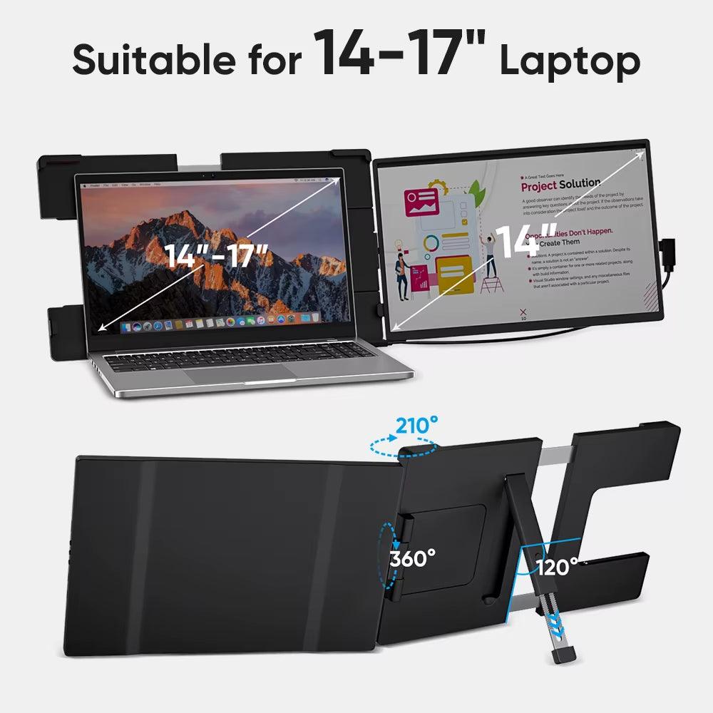 14.1” Portable FHD IPS Monitor – Dual Screen Extender for PC, Switch, Mac & Laptops – 1200P HD Gaming & Productivity! - Bodo Now