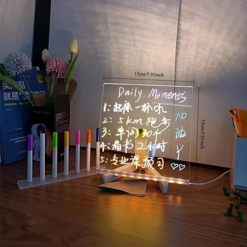 NEONOODLES | LED Glow Message Board - Write, Erase & Shine in 7 Vibrant Colors! Perfect for Office, Home & School - Bodo Now