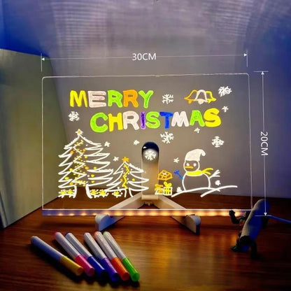 NEONOODLES | LED Glow Message Board - Write, Erase & Shine in 7 Vibrant Colors! Perfect for Office, Home & School - Bodo Now