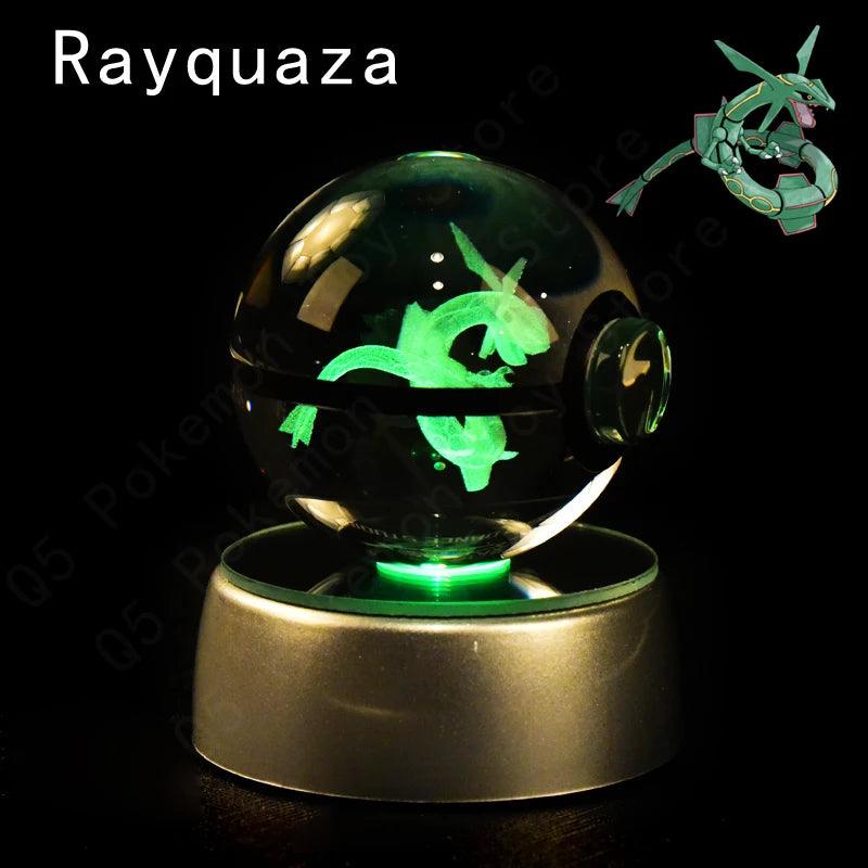 Pokemon 3D Crystal Ball Pikachu Gengar Mew Mewtwo Figurines Lamp Base Pokeball 3D Pokemon Glass Ball Statue Kids Birthday Gift - Bodo Now