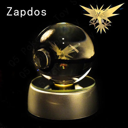 Pokemon 3D Crystal Ball Pikachu Gengar Mew Mewtwo Figurines Lamp Base Pokeball 3D Pokemon Glass Ball Statue Kids Birthday Gift - Bodo Now