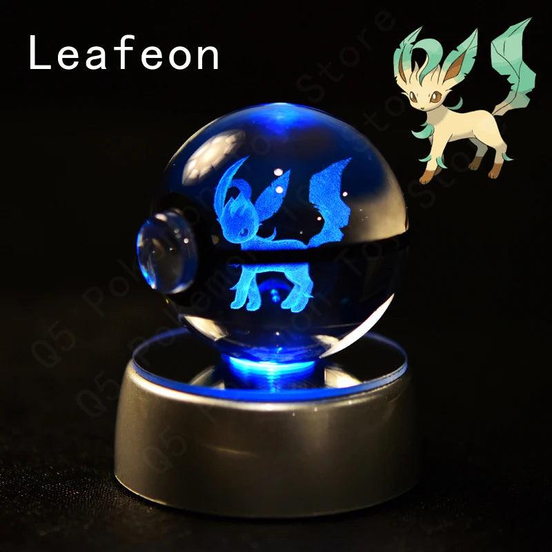 Pokemon 3D Crystal Ball Pikachu Gengar Mew Mewtwo Figurines Lamp Base Pokeball 3D Pokemon Glass Ball Statue Kids Birthday Gift - Bodo Now